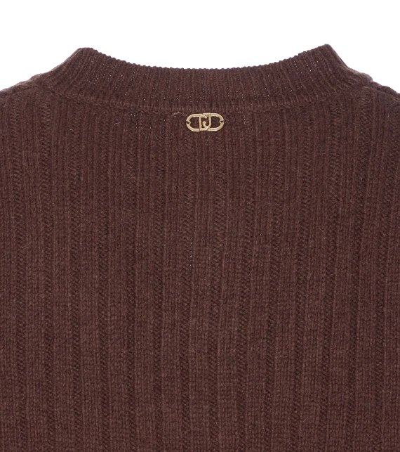 WOOL CARDIGAN WITH JEWEL BUTTON