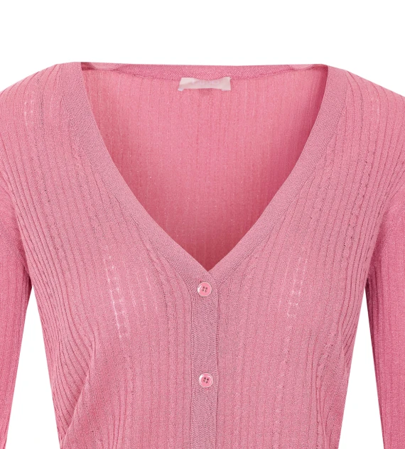 Cardigan rosa a coste Liu Jo