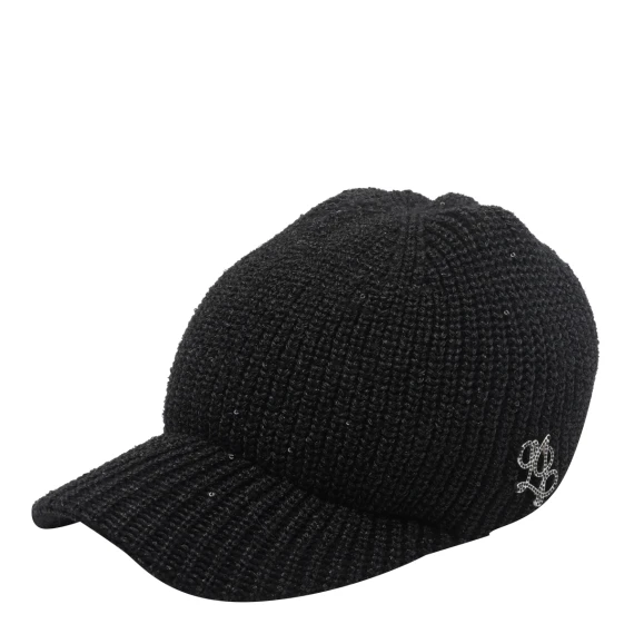 Black Knitted Baseball Cap