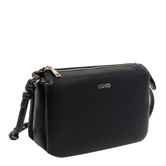 Borsa a tracolla nera con logo Liu Jo