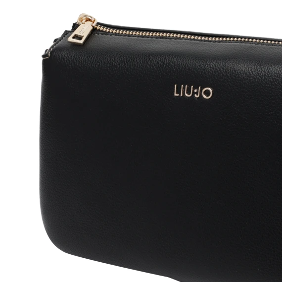 Borsa a tracolla nera con logo Liu Jo