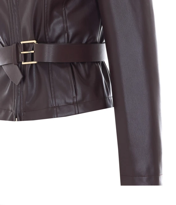 Giacca biker marrone scuro Liu Jo