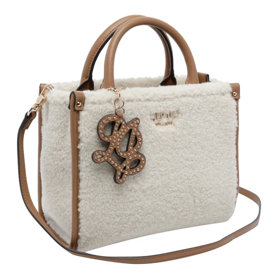 Borsa tote crema effetto pelliccia sintetica Liu Jo