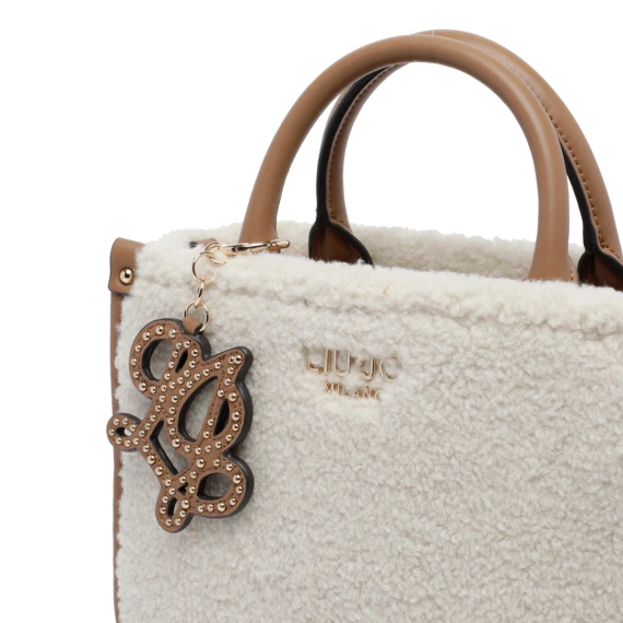Borsa tote crema effetto pelliccia sintetica Liu Jo