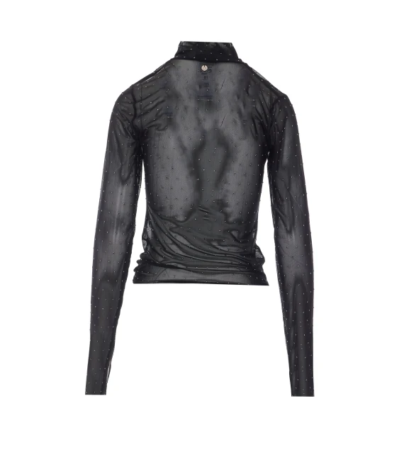 Transparent Effect Long Sleeves Top