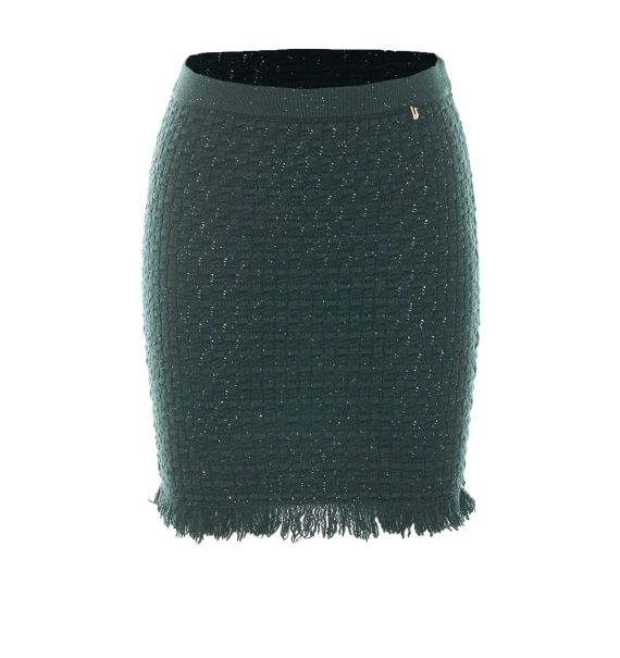 Minigonna in maglia verde scuro