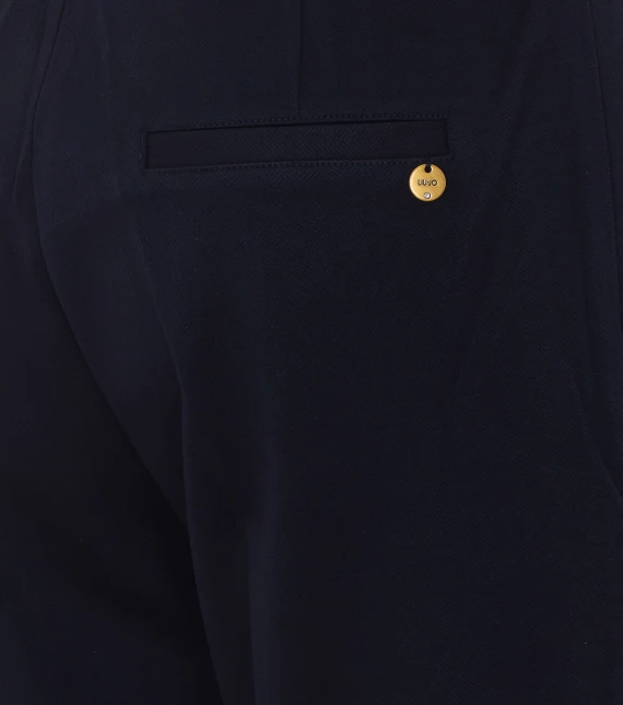 Pantaloni a sigaretta in jersey punto Milano blu scuro Liu Jo