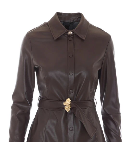 Cappotto in ecopelle marrone Liu Jo