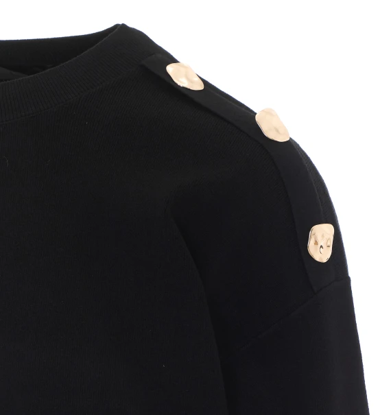 Maglione nero girocollo Liu Jo