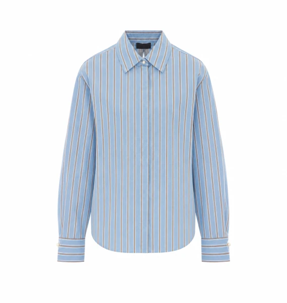 Camicia azzurra a righe