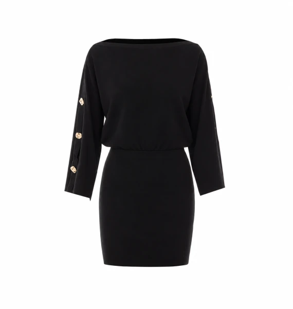Abito corto in maglia nero Liu Jo