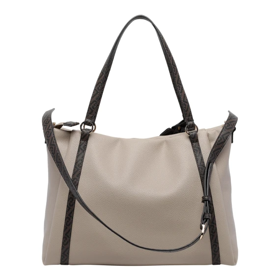 Beige tote bag with dark trims Liu Jo
