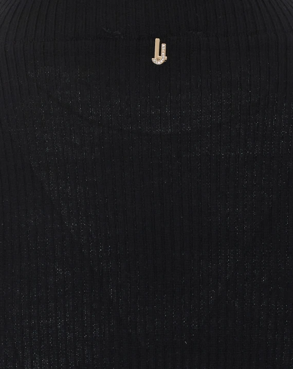 Maglia lupetto nera in lana vergine Liu Jo