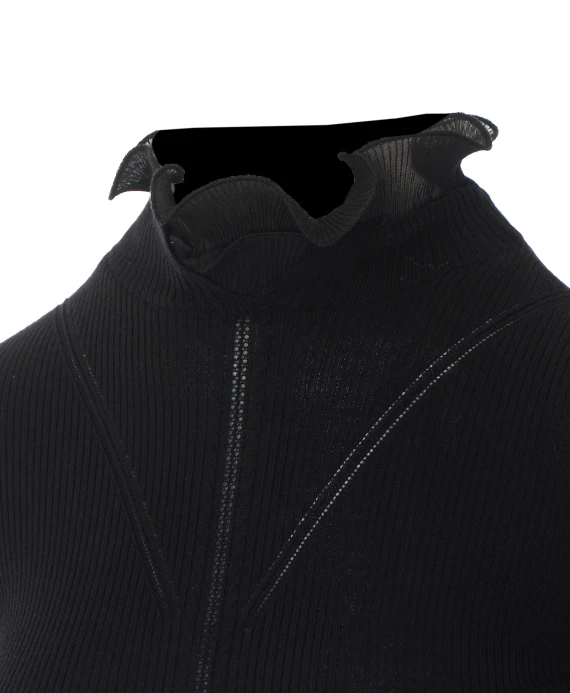 Maglia lupetto nera in lana vergine Liu Jo