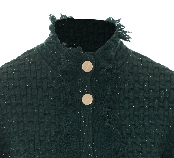 Giacca corta verde con frange Liu Jo