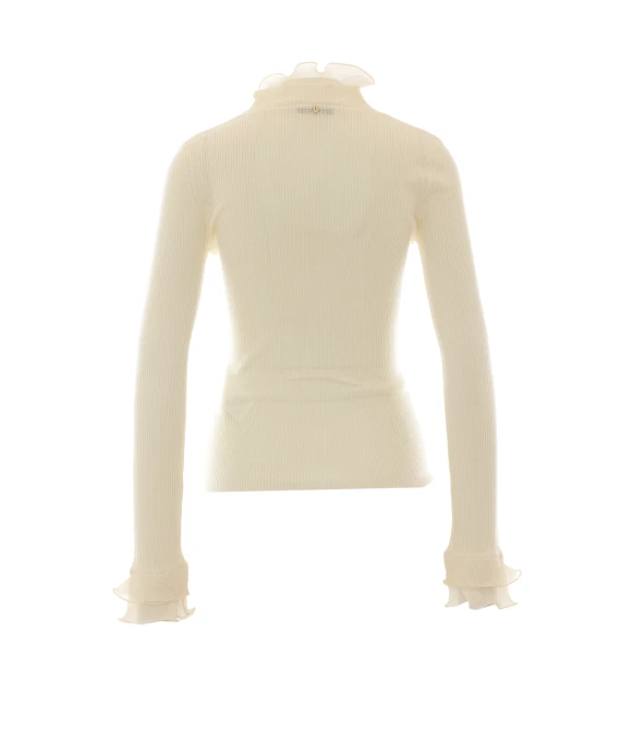 White virgin wool mock-neck sweater Liu Jo