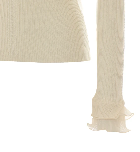 White virgin wool mock-neck sweater Liu Jo