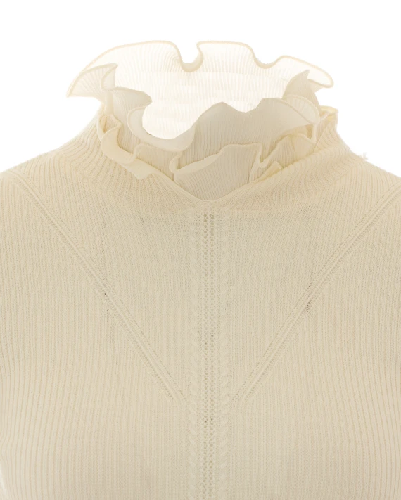 White virgin wool mock-neck sweater Liu Jo