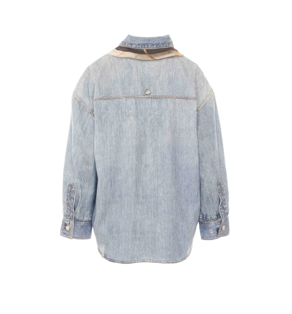 Light blue denim shirt with digital print Liu Jo