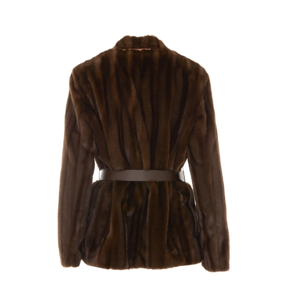 Brown Faux Fur Jacket Liu Jo