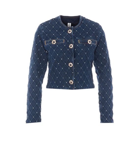 Blue denim jacket with rhinestones Liu Jo