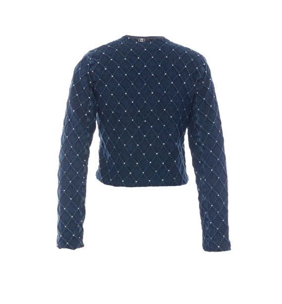 Blue denim jacket with rhinestones Liu Jo