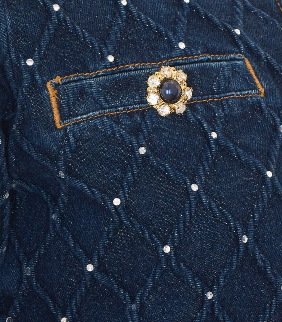 Blue denim jacket with rhinestones Liu Jo