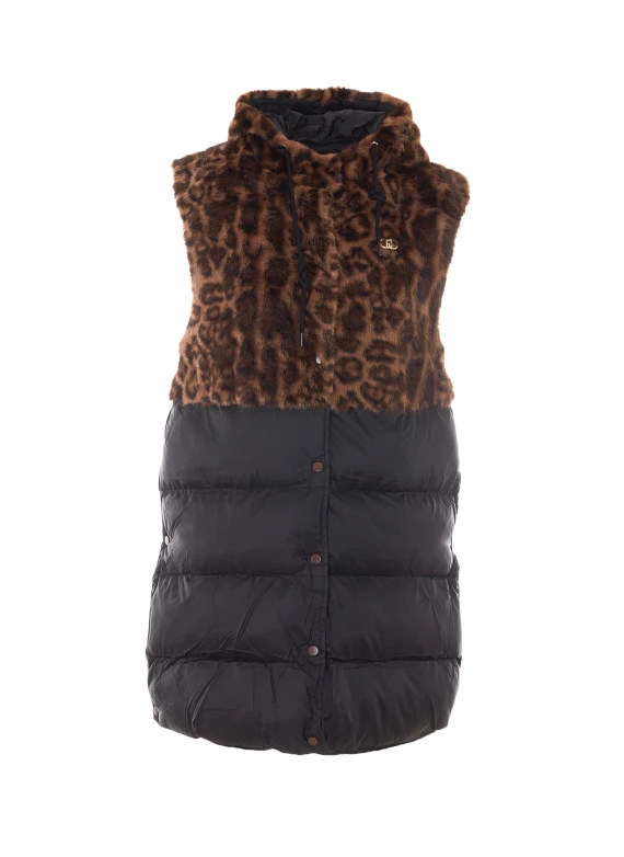 Gilet imbottito nero con cappuccio Liu Jo