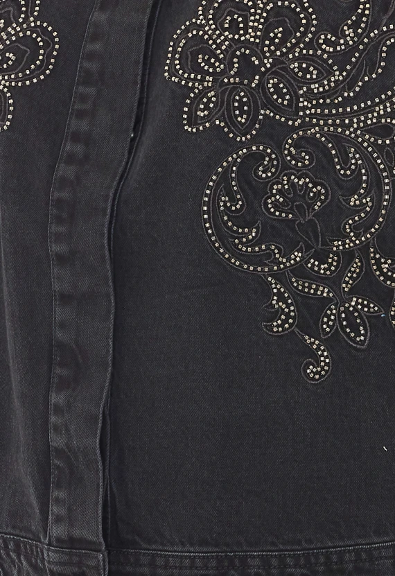 Camicia in denim nera ricamata Liu Jo