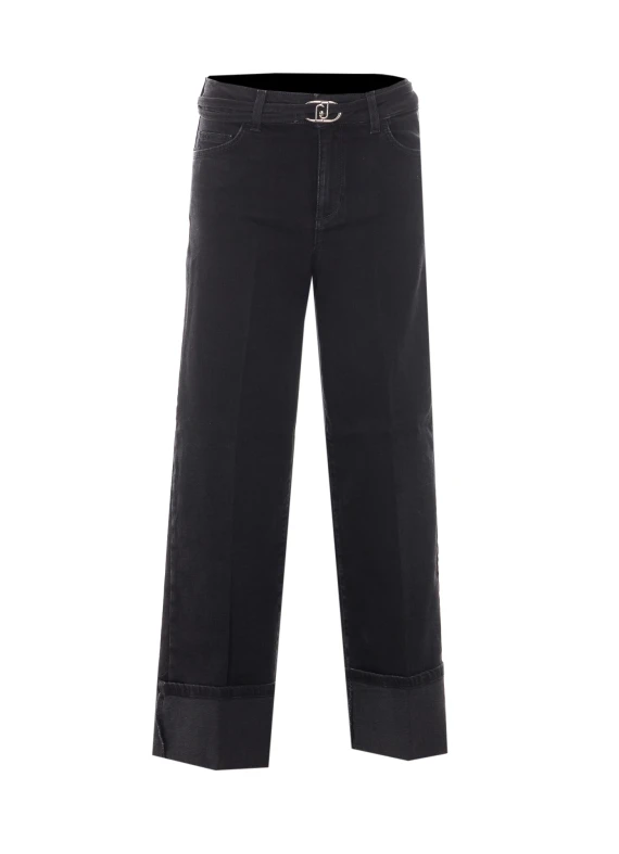 Jeans neri con risvolto Liu Jo