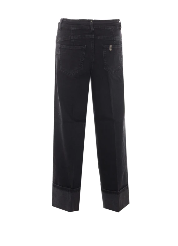 Jeans neri con risvolto Liu Jo
