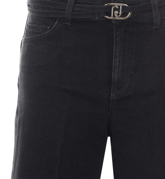 Jeans neri con risvolto Liu Jo