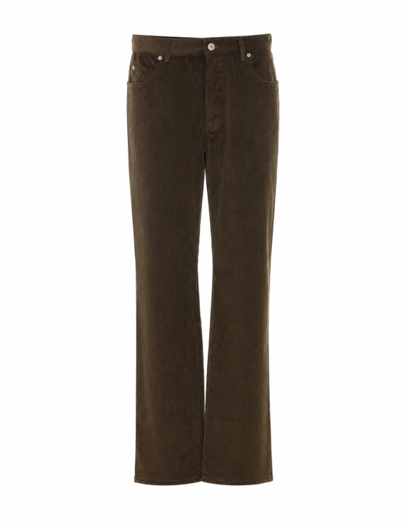 Pantaloni lunghi in velluto marrone scuro Loewe