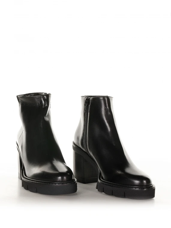 Black nappa ankle boot