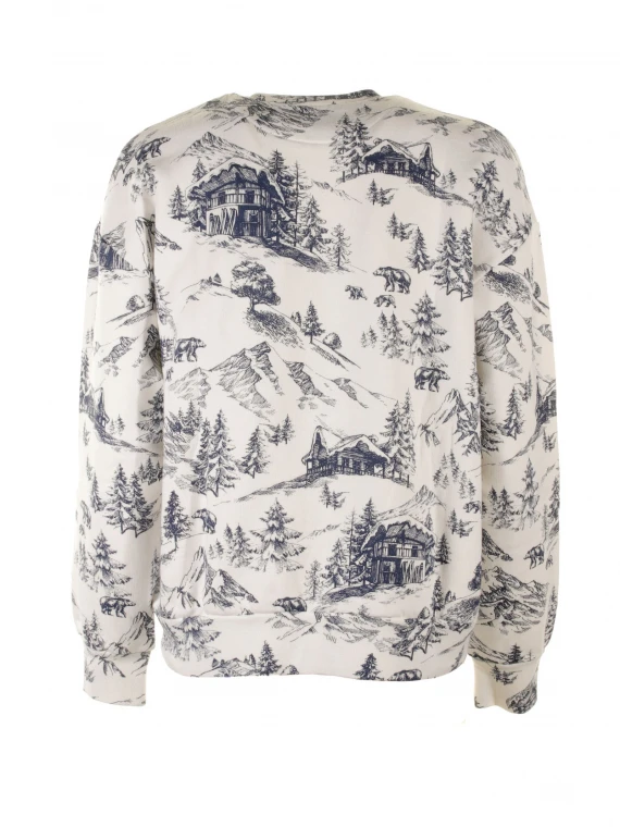 Crewneck sweatshirt with winterland print