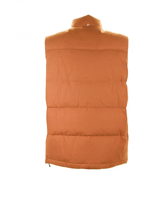 Orange quilted vest with logo