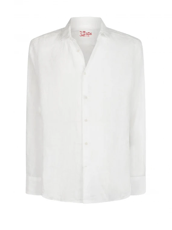 Camicia Pamplona bianca in lino - Taglia S - MC2 Saint Barth