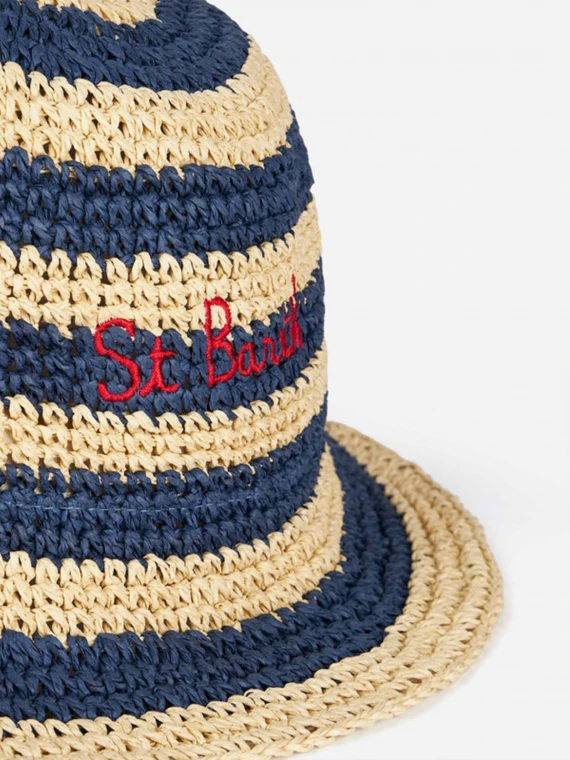 Striped straw hat