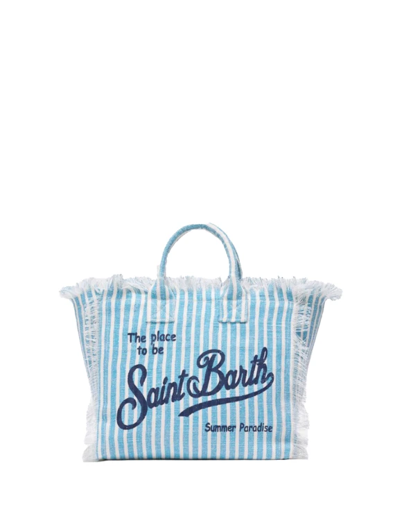 Colette Striped Print Linen Bag