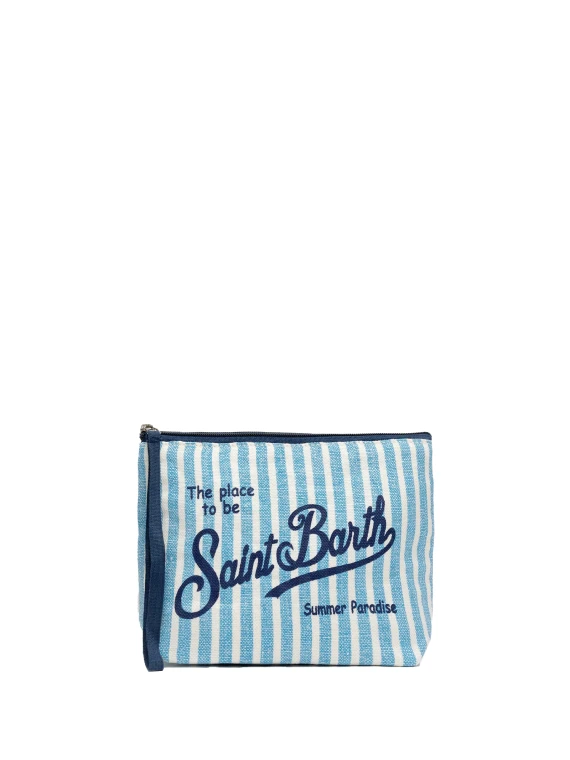 Pochette Aline in lino a righe