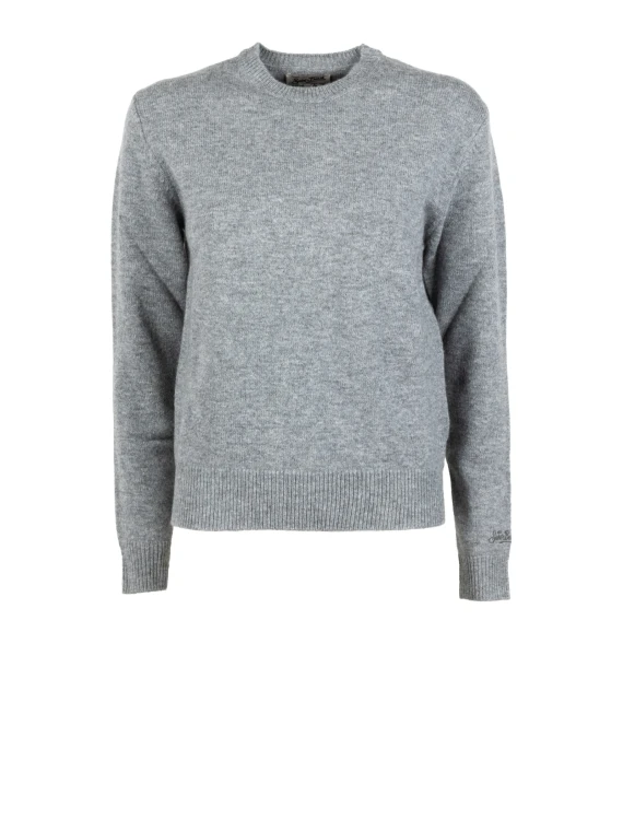 Maglia girocollo donna grigio chiaro