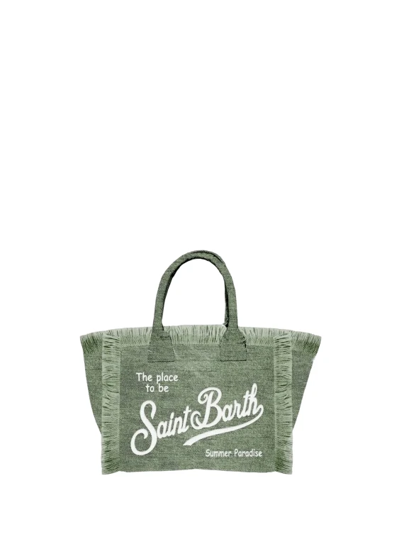 Borsa Vanity in Lino Verde Militare