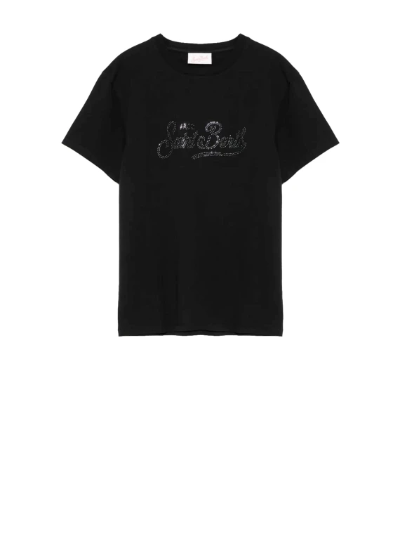 T-Shirt Strass Nera