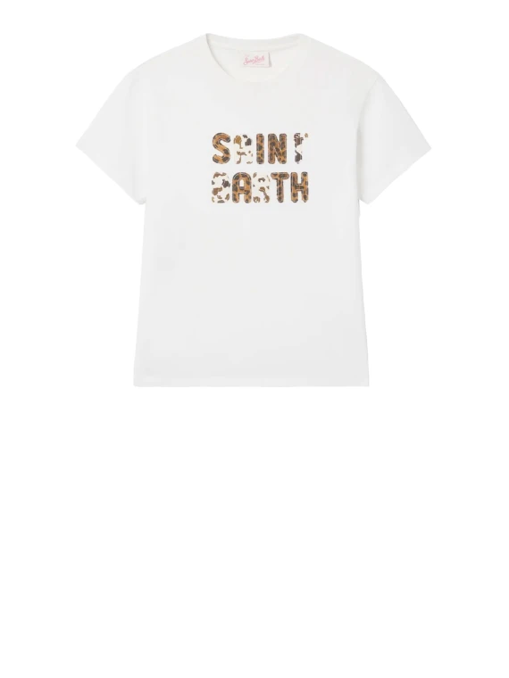 T-Shirt Donna con Patch Logo Animalier