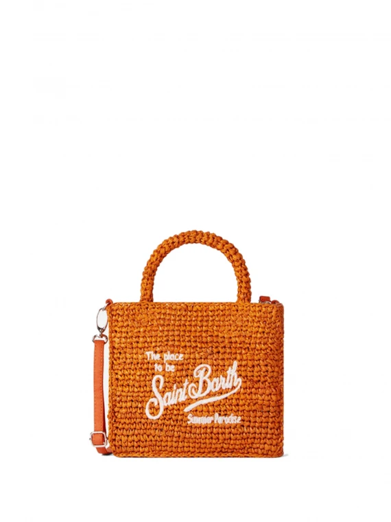 Mini Vanity shopping bag in raffia