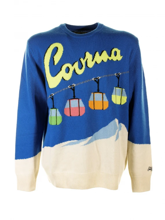 "Cable" crew neck sweater