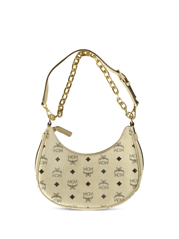 MCM Borse... BEIGE BLACK LOGO