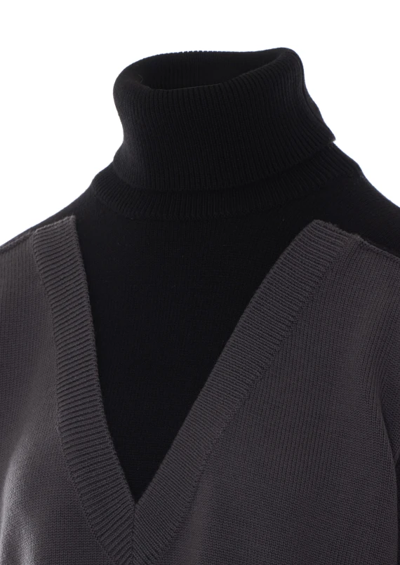 Black and Dark Grey Sweater MM6 Maison Margiela