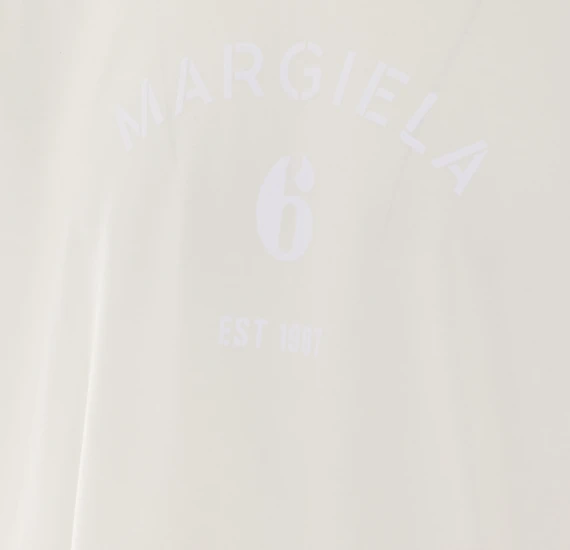 White cotton T-shirt with tone-on-tone printed logo MM6 Maison Margiela