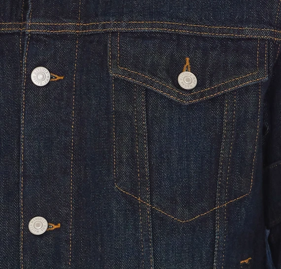 Giacca in denim blu scuro con polsi sfrangiati MM6 Maison Margiela